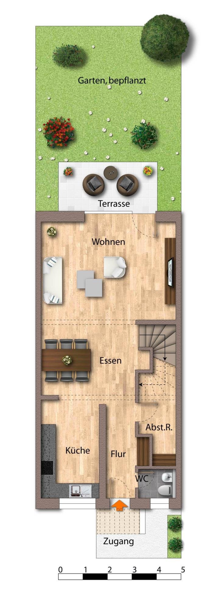 Geräumiges Reihnmittelhaus mit sehr geringem Energieverbrauch