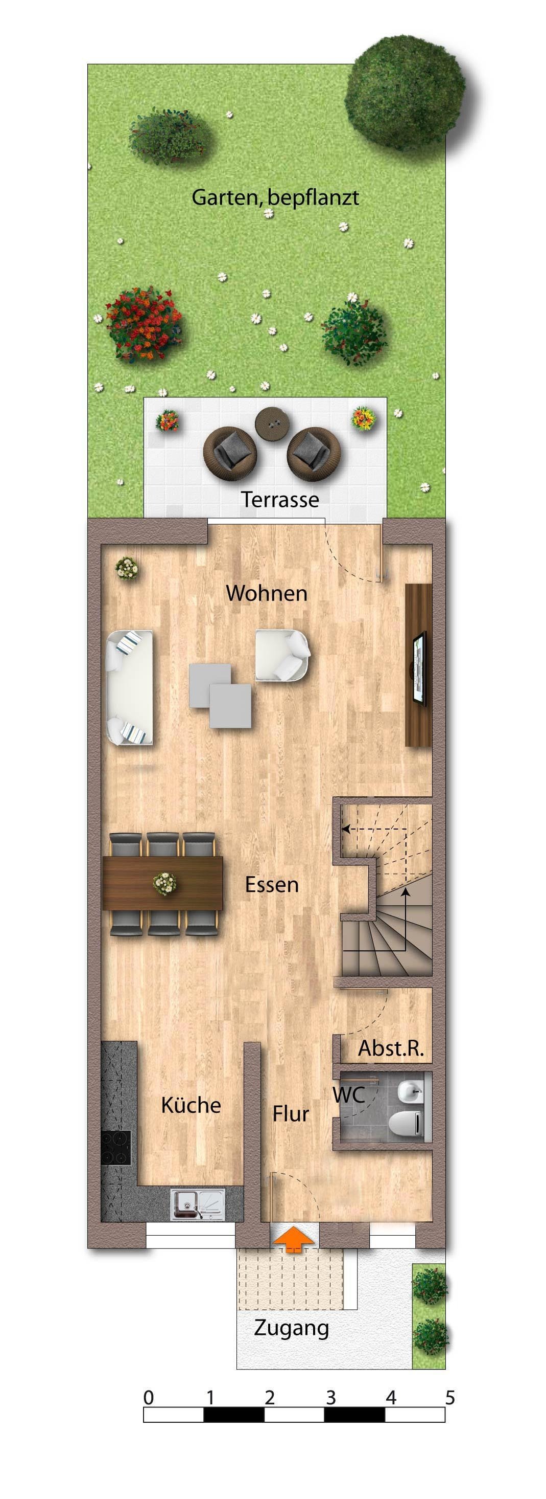 Geräumiges Reihnmittelhaus mit sehr geringem Energieverbrauch