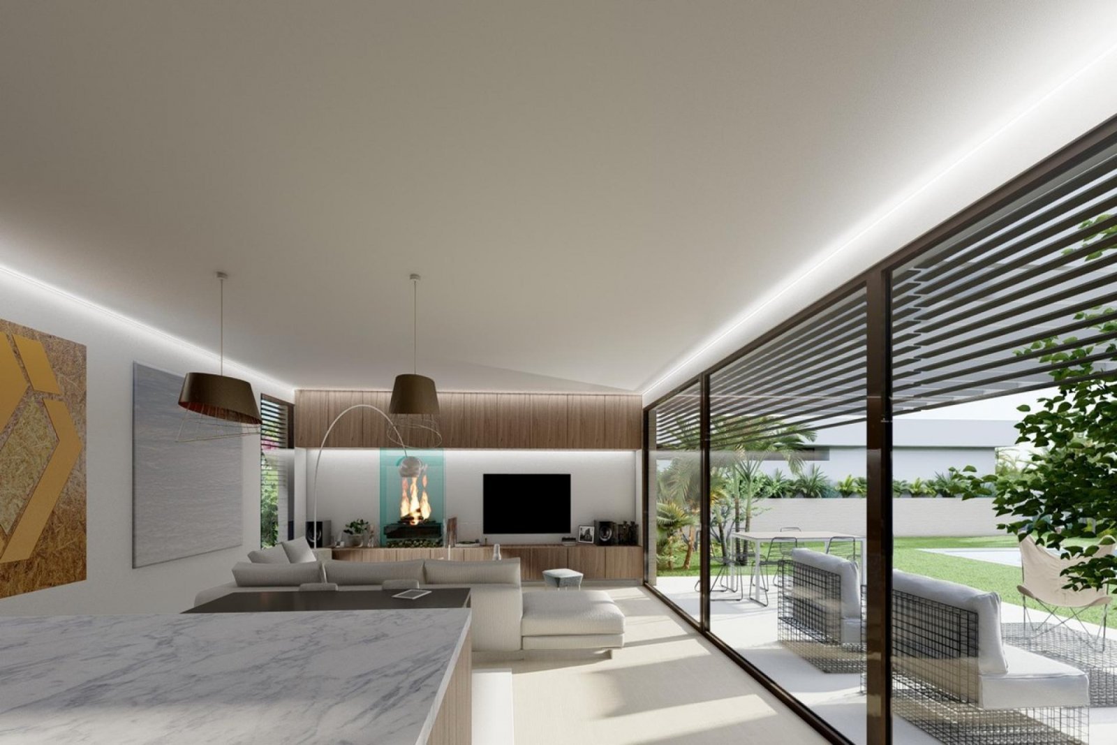 Luxusvilla mit Pool und weitem Blick über den Golfplatz