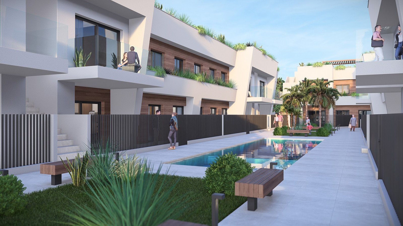 Moderne Golf-Bungalows mit Garten oder Solarium