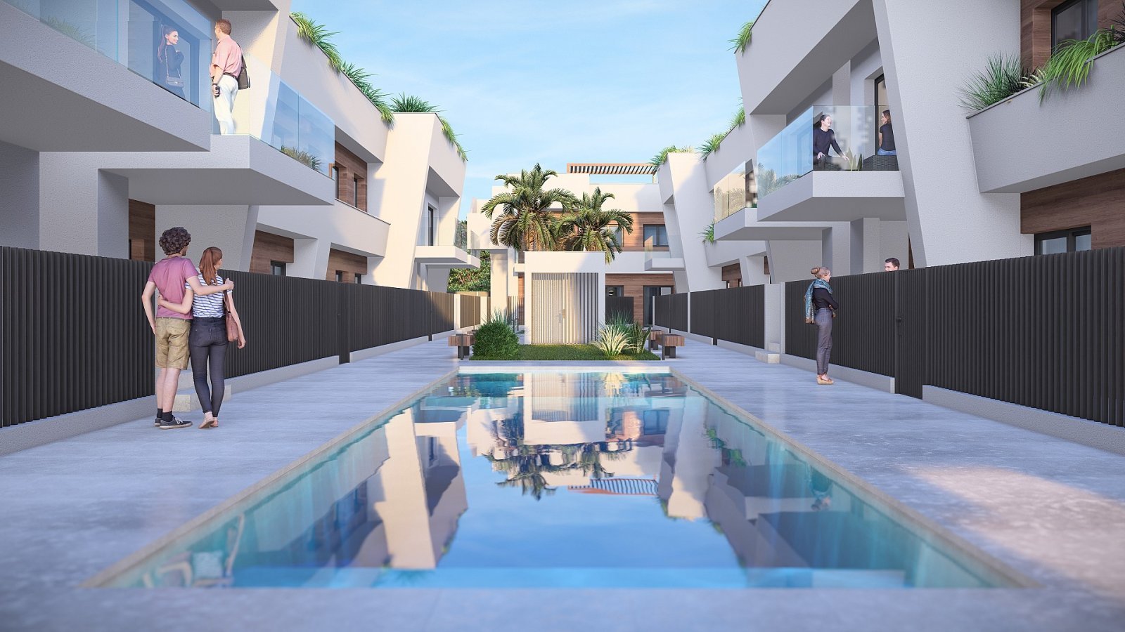 Moderne Golf-Bungalows mit Garten oder Solarium