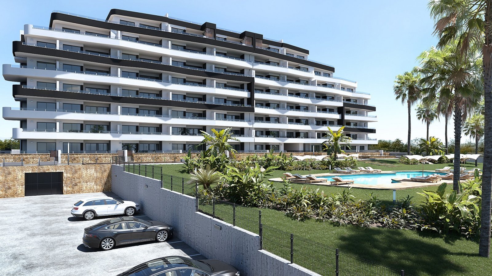 Exklusive Terrassenwohnung mit Pool, 2 Schlafzimmern &amp; Tiefgaragenplatz