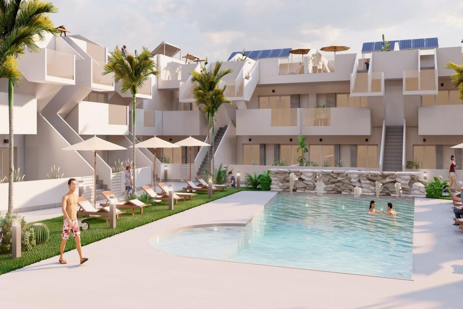 Stylishes Apartment mit Dachterrasse &amp; Gemeinschaftspool