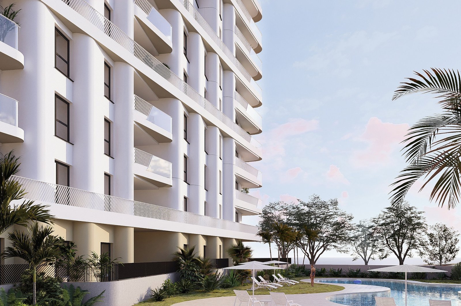 Villajoyosa: Stilvolles Apartment mit Innen- und Außenpool 