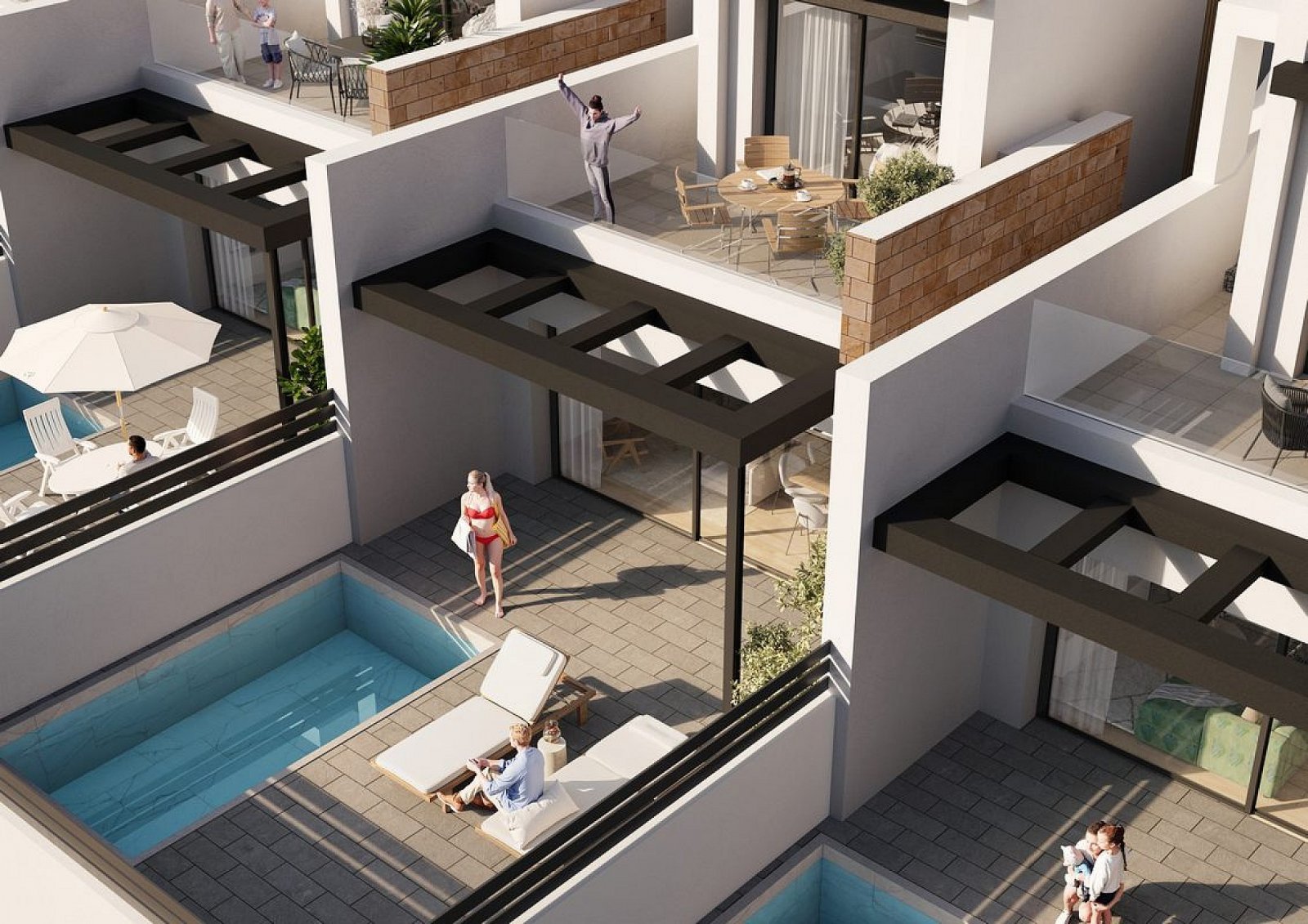 Elegantes Gartenapartment mit beheiztem Pool und Privatparkplatz