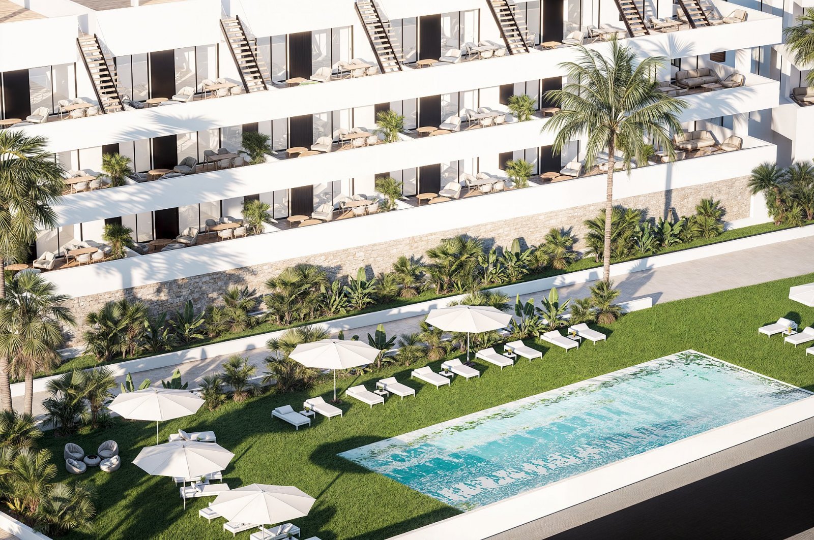 Modernes Apartment mit Terrasse und Pool
