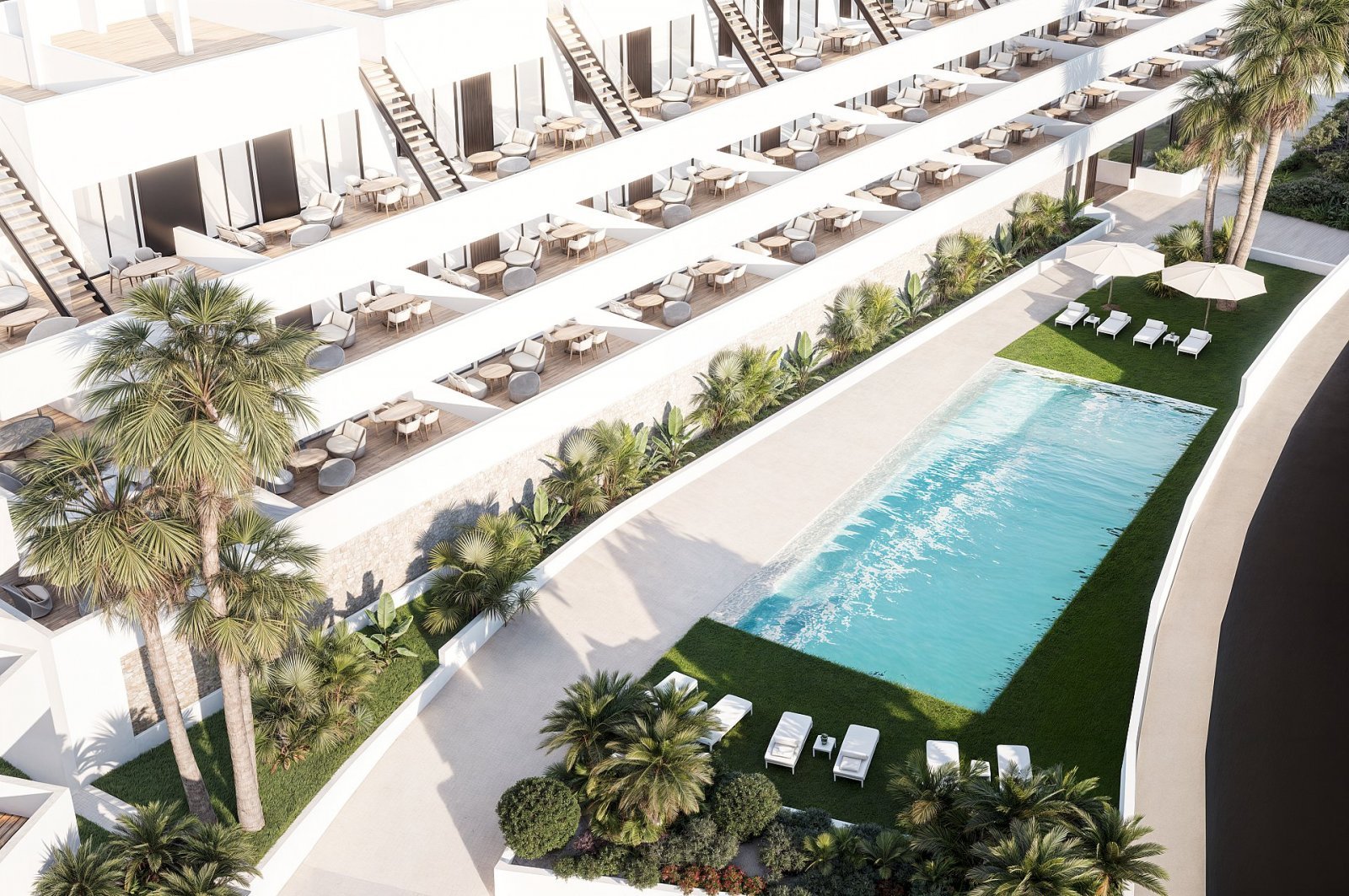 Modernes Apartment mit Terrasse und Pool