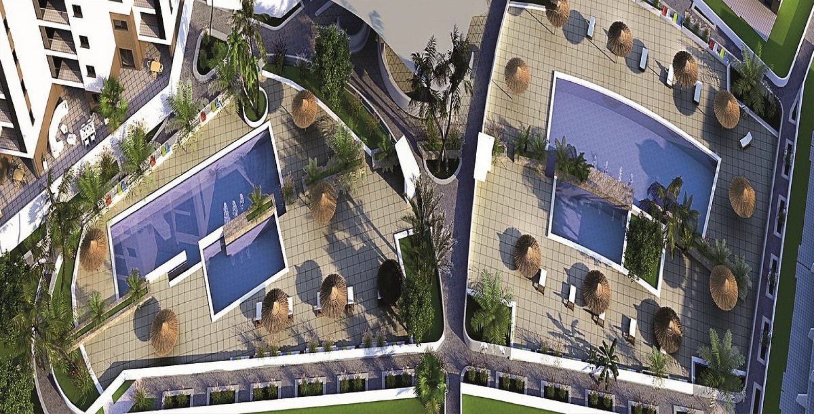 Stylishe Apartments mit 2 Schlafzimmern, Dachterrasse und Gemeinschaftspool