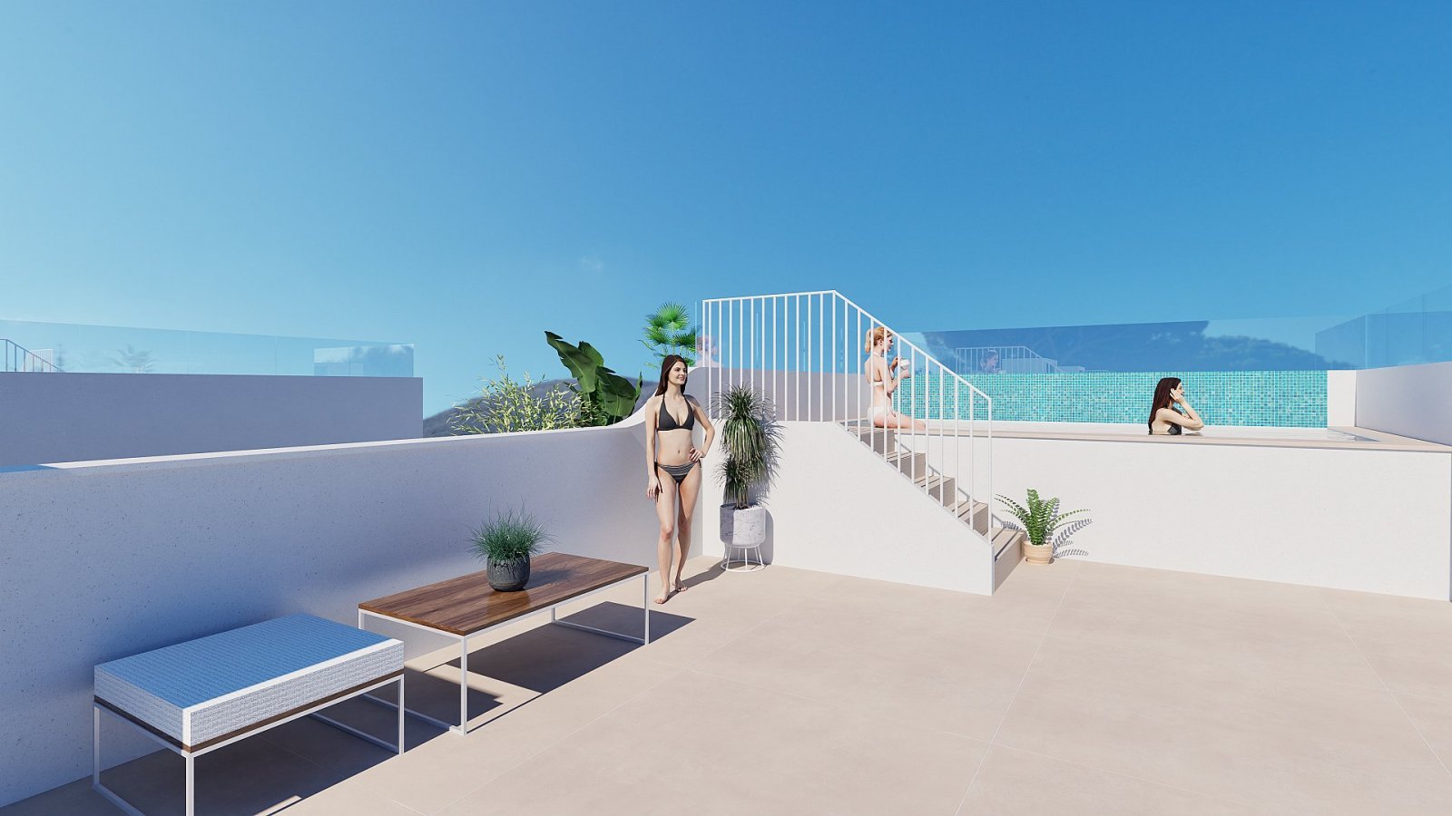 Neubau-Penthouse mit Solarium nahe dem Meer
