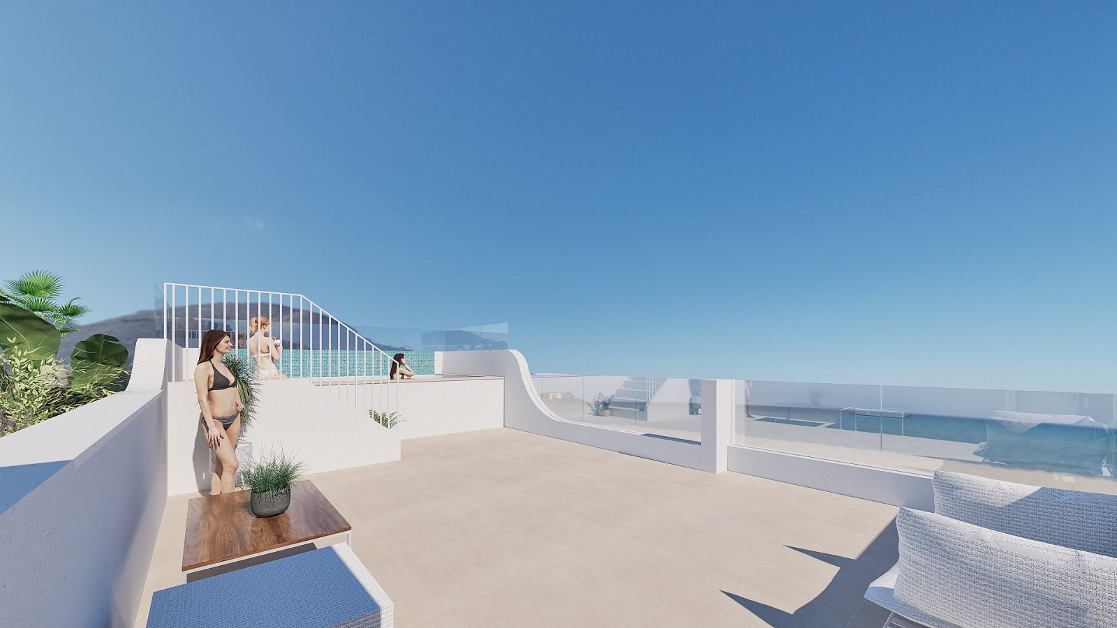 Neubau-Penthouse mit Solarium nahe dem Meer