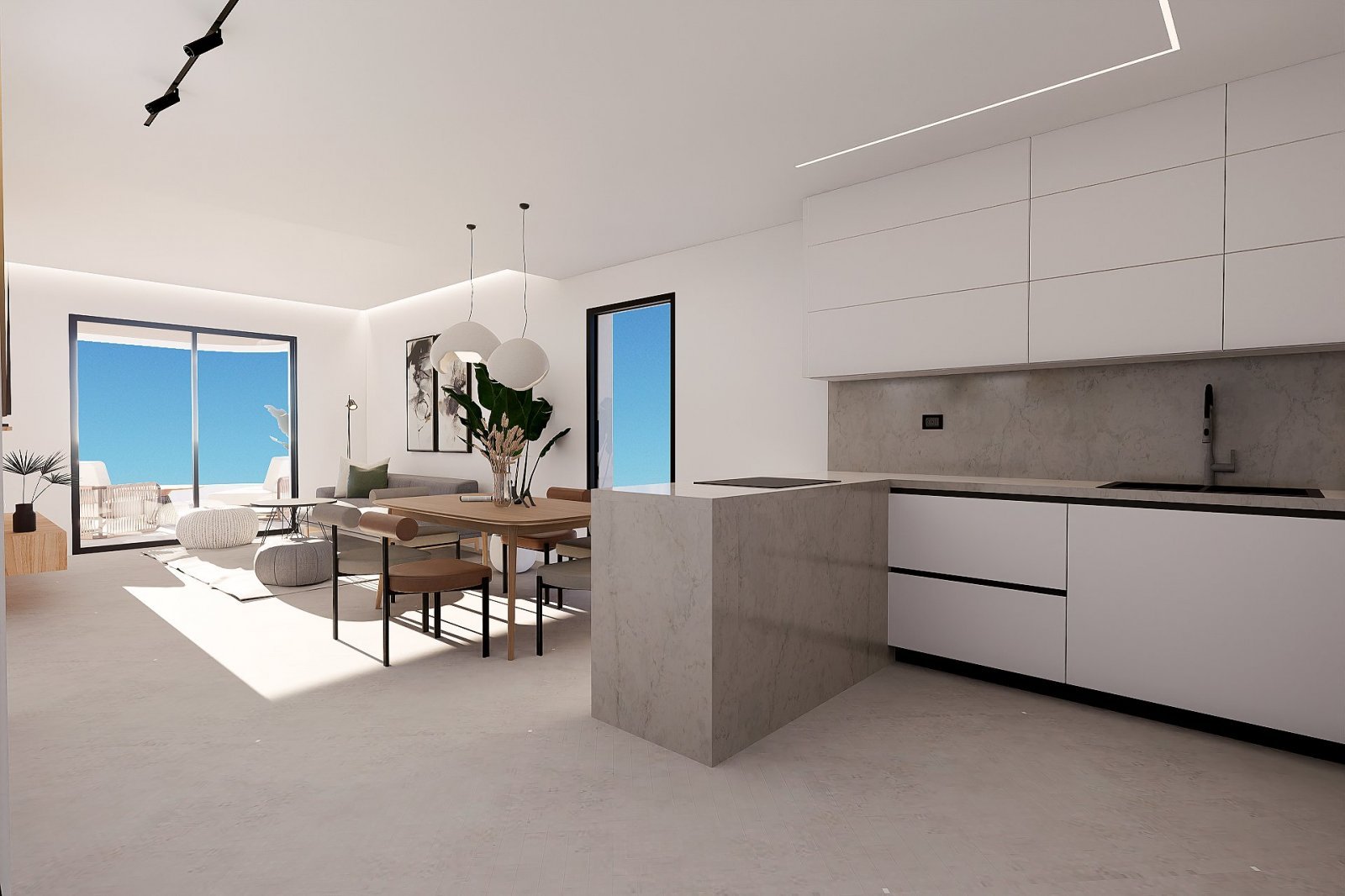 Modernes Apartment mit Terrasse und Bergblick