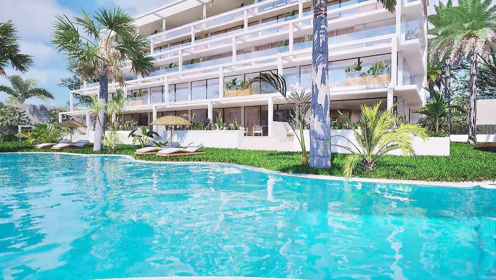 Moderne Wohnung mit Terrasse und Pool