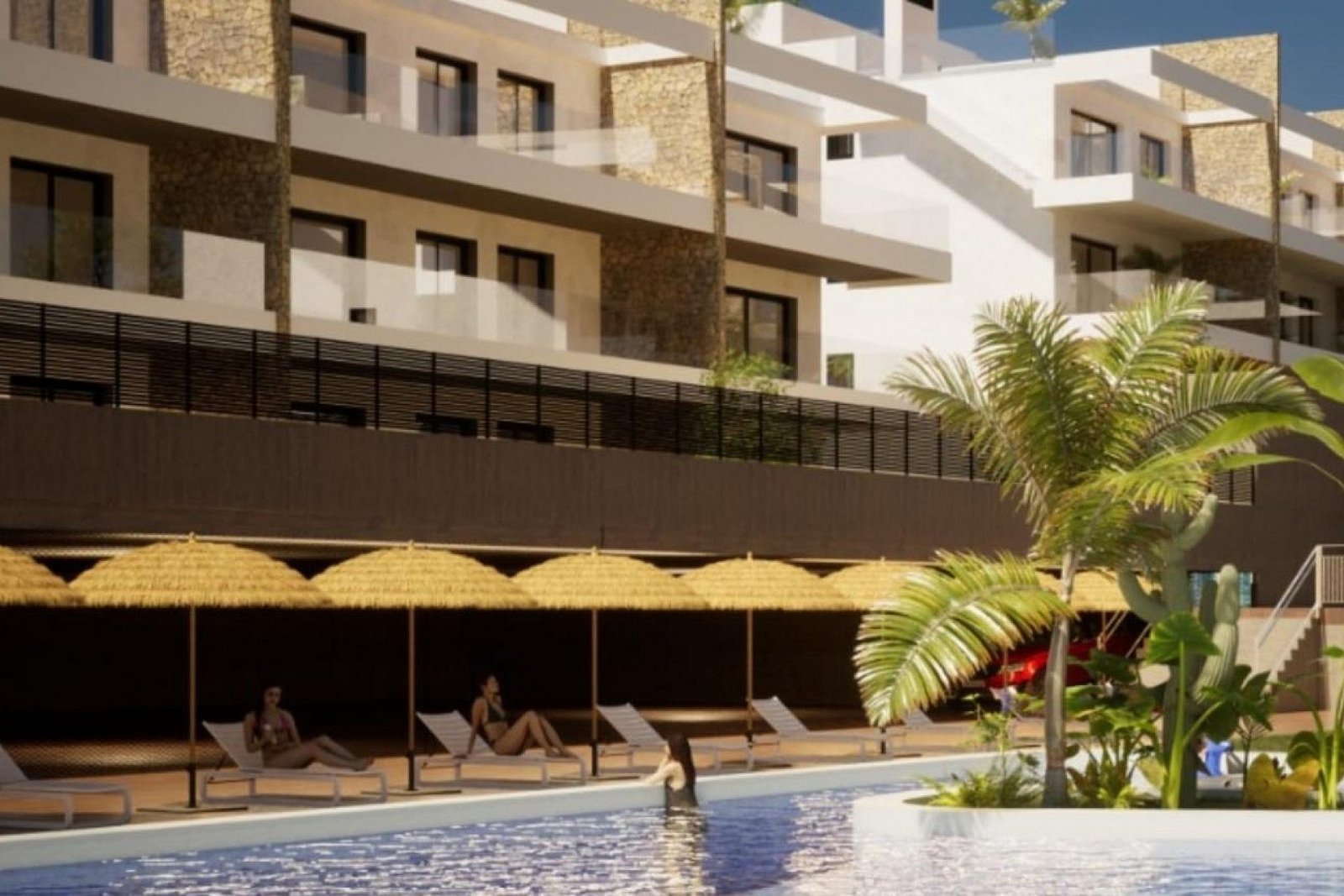 Exklusive Neubauwohnung mit Meerblick, Terrasse &amp; Pool
