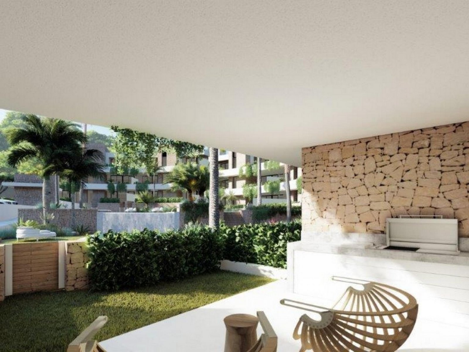 Moderne Gartenwohnung mit Pool