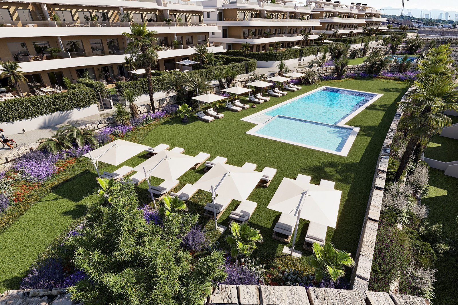 Stilvolles Wohnen mit Pool, Fitness & Meerblick