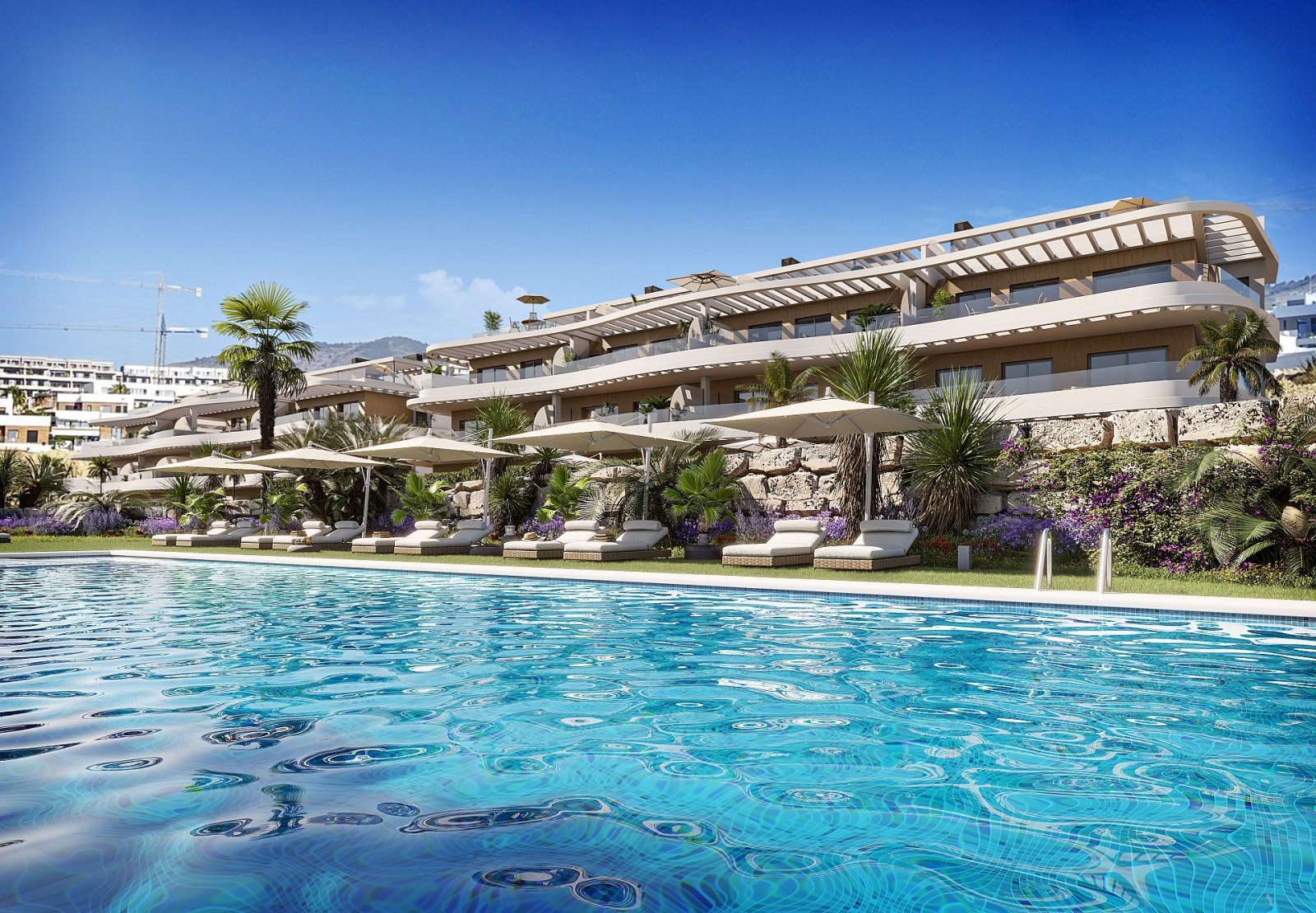 Stilvolles Wohnen mit Pool, Fitness & Meerblick