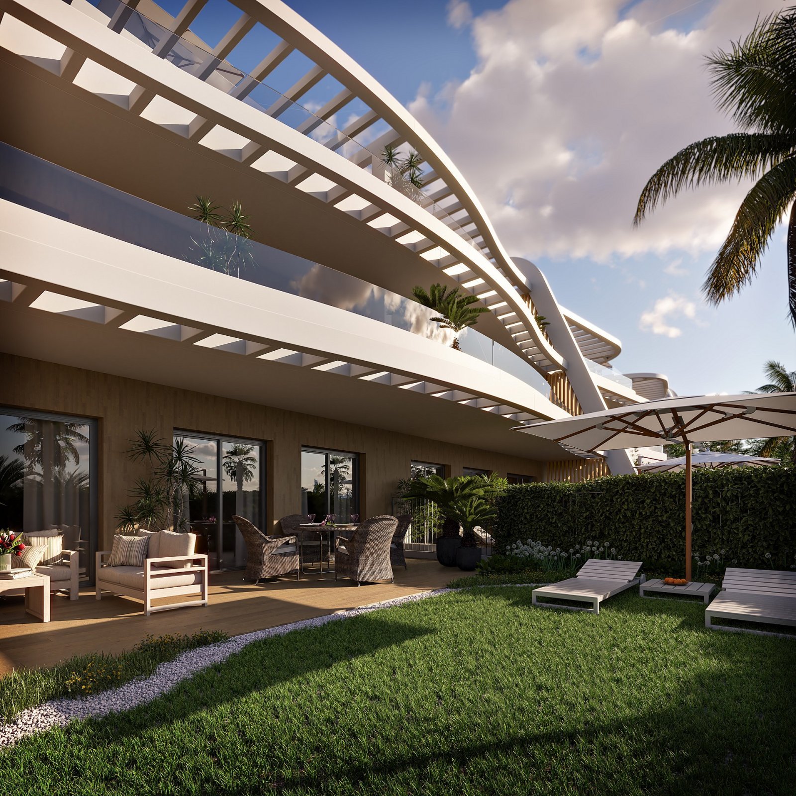Luxus-Apartment mit Garten, Pool & Panoramablick