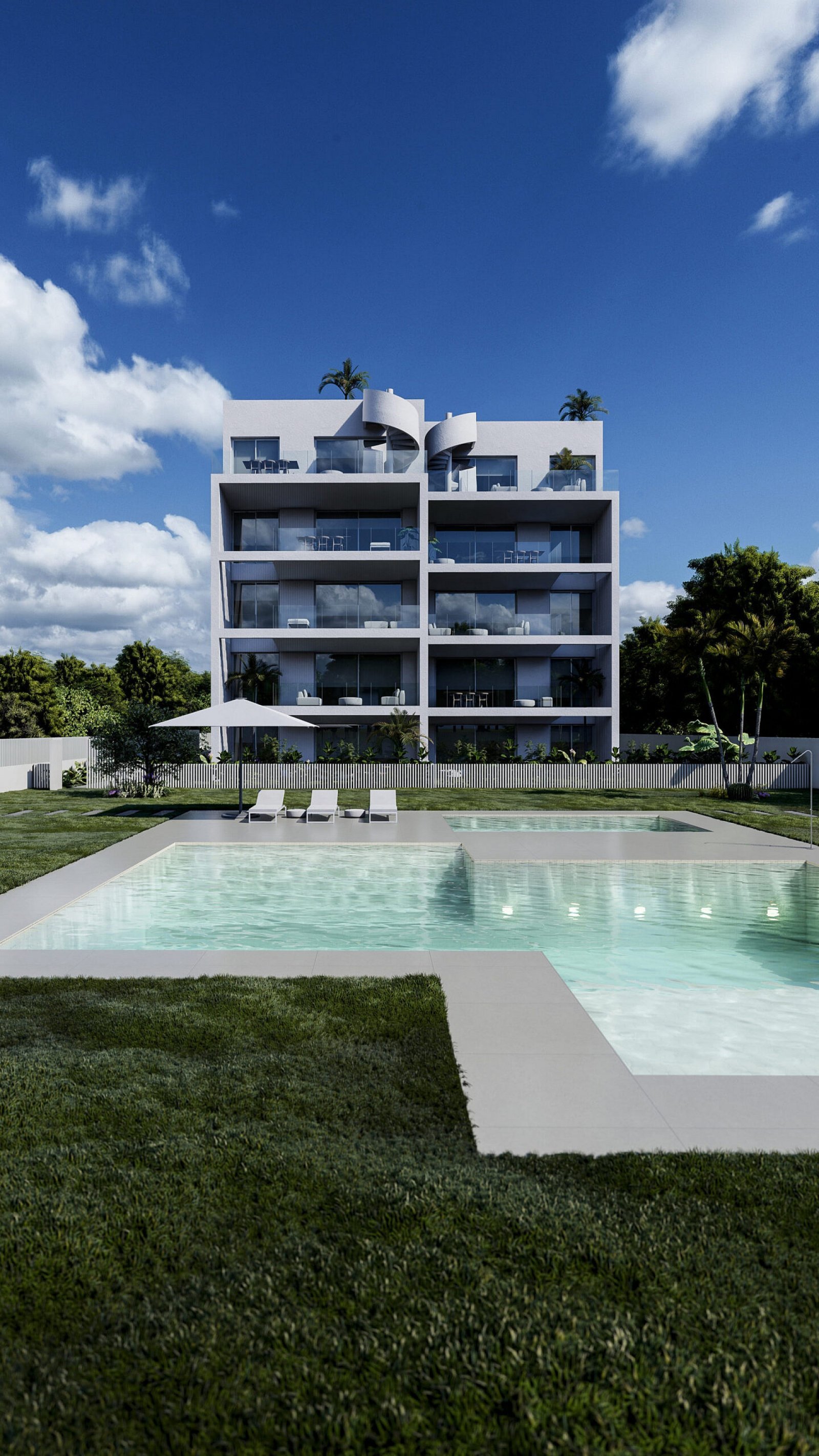 Attraktive Apartments mit Pool, Garten und sonniger Terrasse