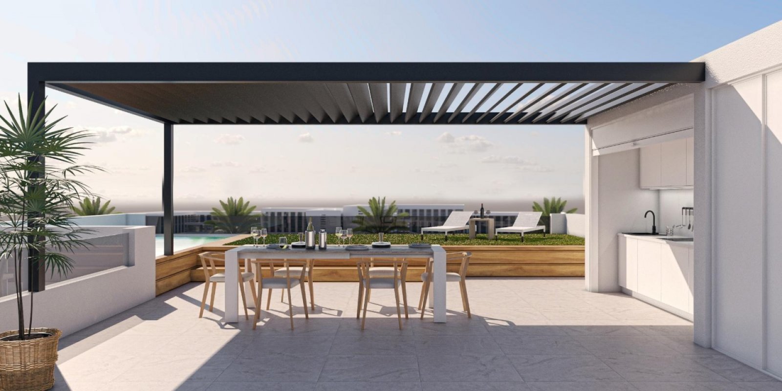 Exklusive Apartments in Strandnähe mit Solarium und Pool
