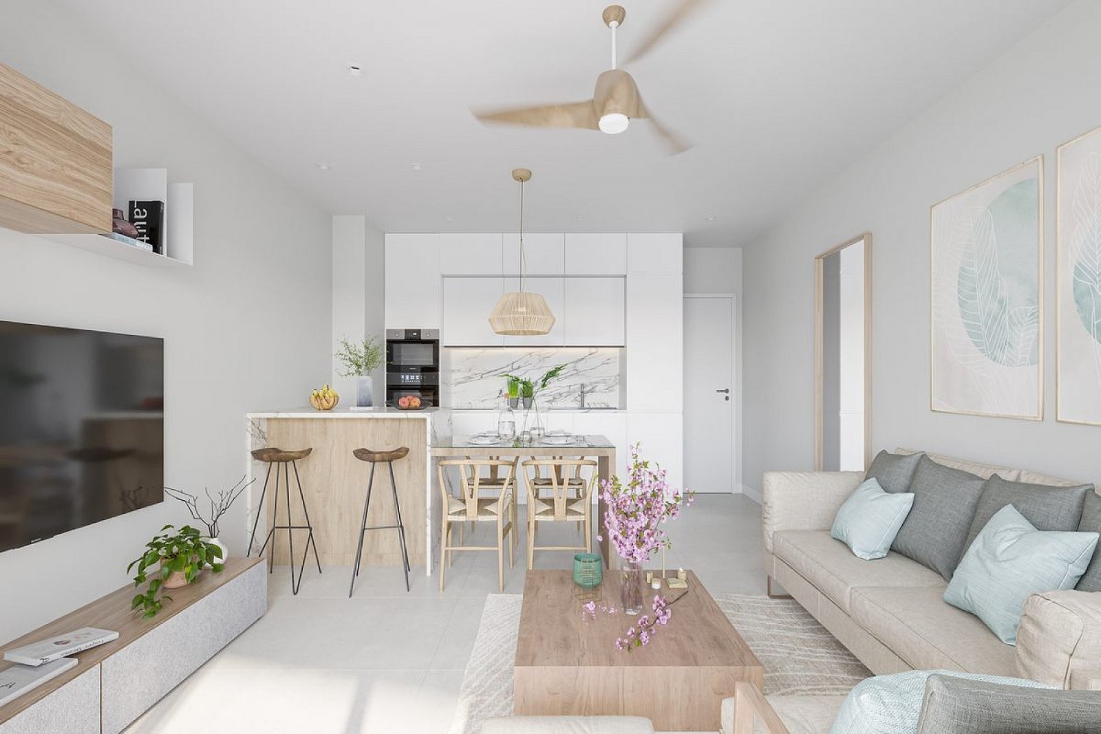 Mediterrane Wohnung mit Garten und Pool
