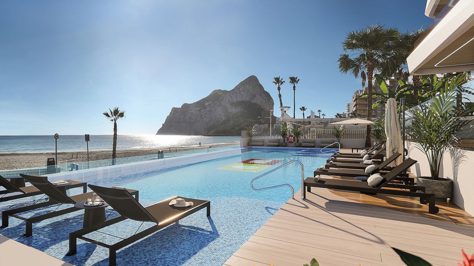 Strandapartment in Calpe mit Meerblick und Infinity-Pool