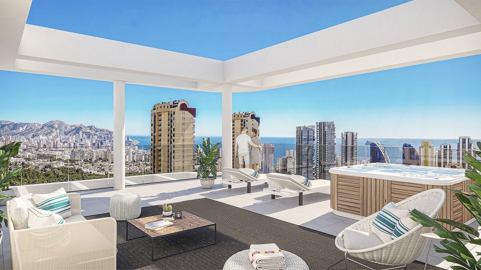 Modernes Apartment mit Dachterrasse, Pool und Parkplatz
