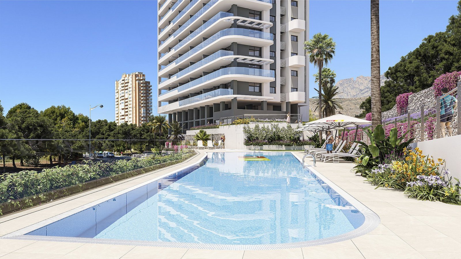 Modernes Apartment mit Dachterrasse, Pool und Parkplatz