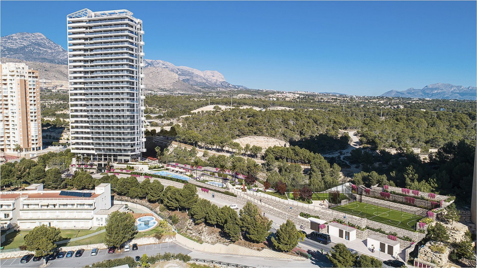 Modernes Apartment mit Dachterrasse, Pool und Parkplatz