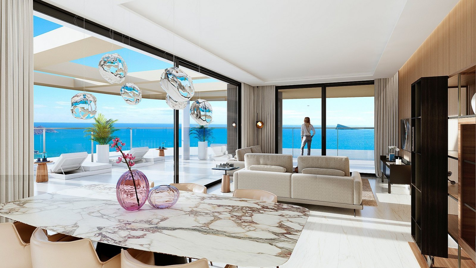 Moderne Traumwohnung mit großer Terrasse, Pool &amp; Meerblick