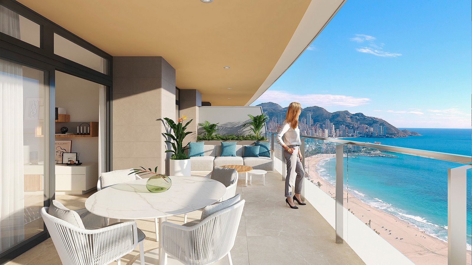 Moderne Traumwohnung mit großer Terrasse, Pool &amp; Meerblick