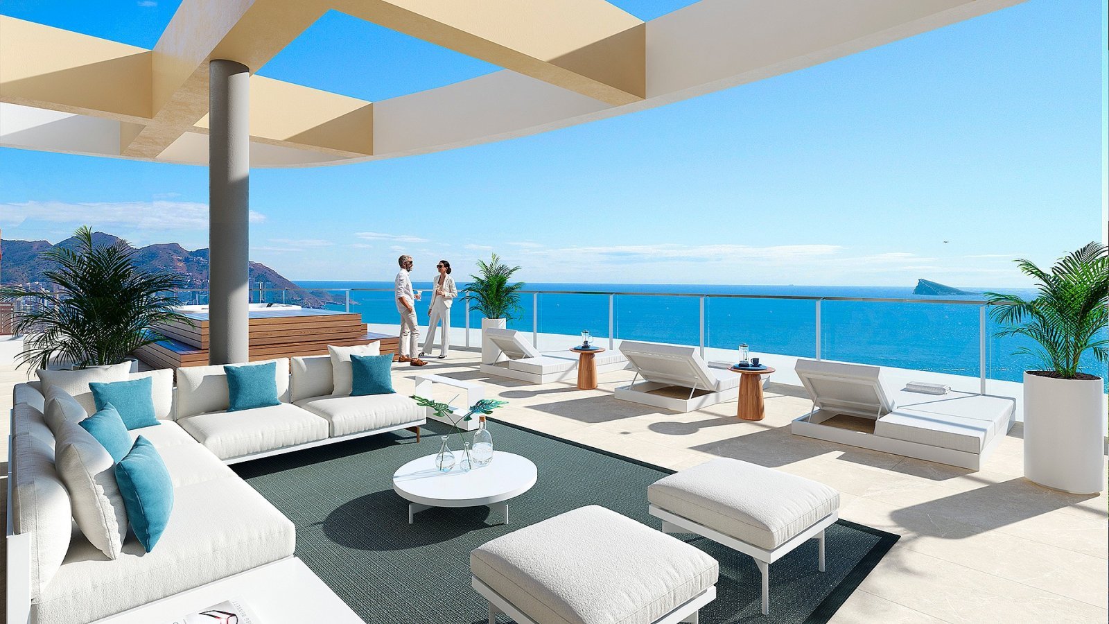 Exklusives 3-Schlafzimmer-Apartment mit Terrasse &amp; Meerblick - 50 m zum Strand
