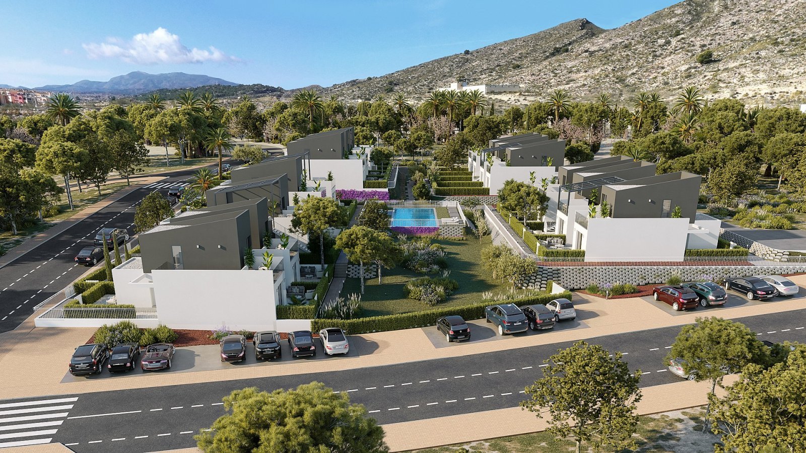 Elegante Villa mit 2 Schlafzimmern und Gemeinschaftspool