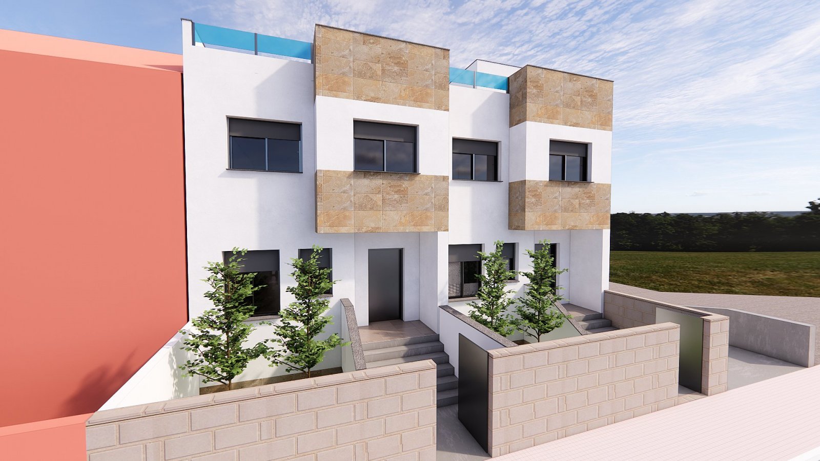 Moderne 3-Zimmer-Reihenhausvilla mit Pool & Terrasse