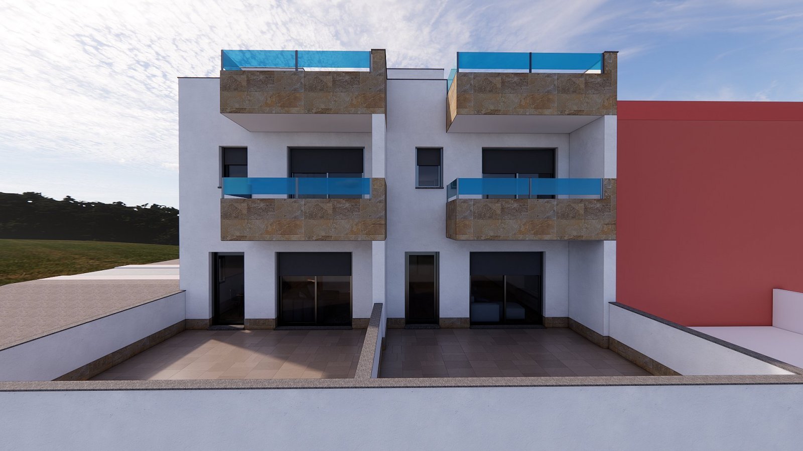Moderne 3-Zimmer-Reihenhausvilla mit Pool & Terrasse