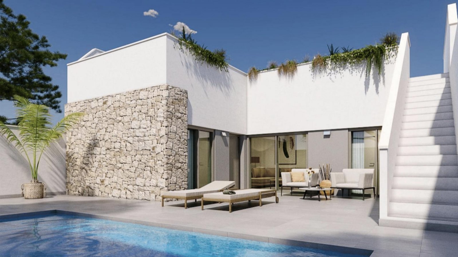 Moderne Reihenhäuser mit Dachterrasse