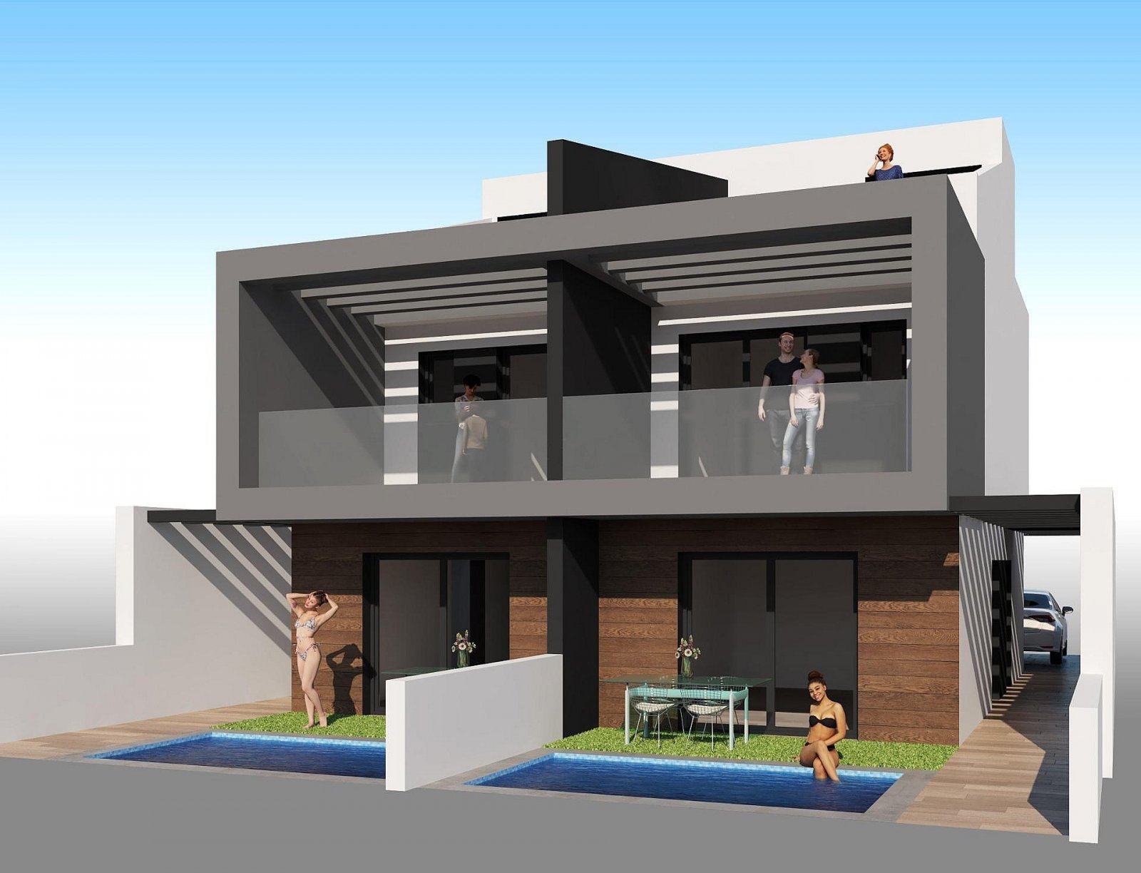 Mediterrane Villa mit Pool und Parkplatz