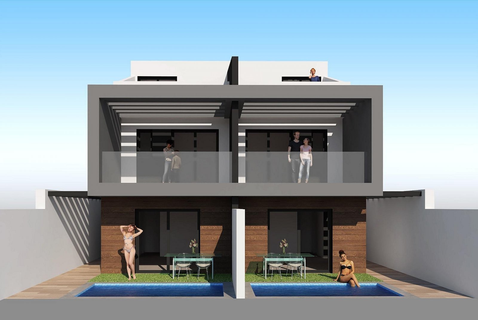 Mediterrane Villa mit Pool und Parkplatz