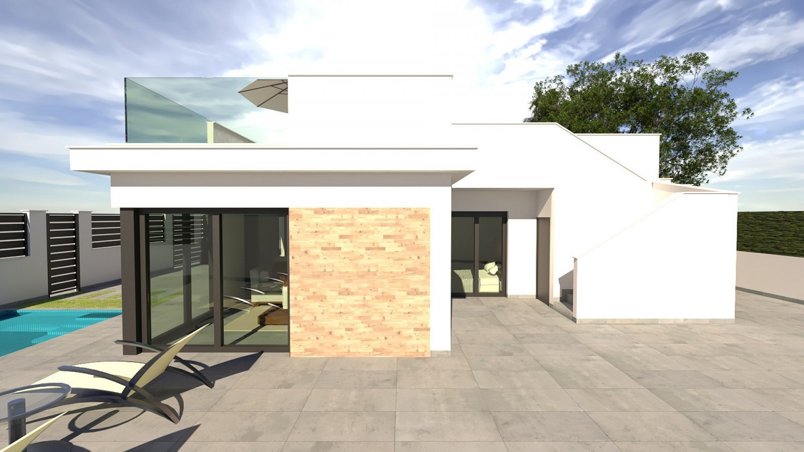 Moderne Villa mit privatem Pool und Carport