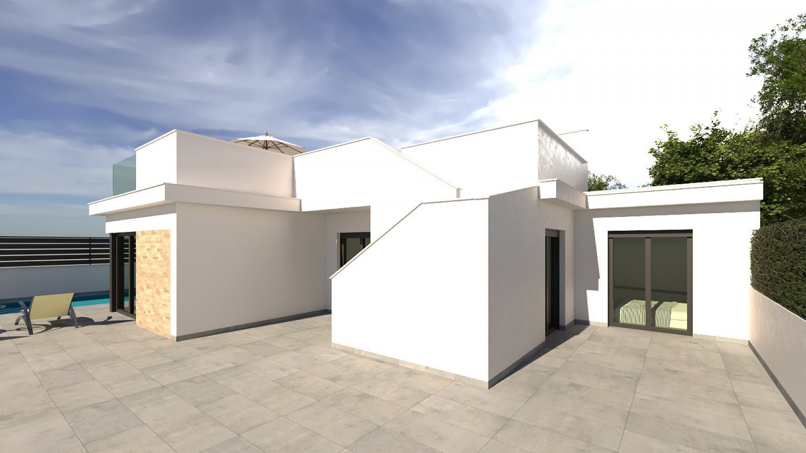Moderne Villa mit privatem Pool und Carport