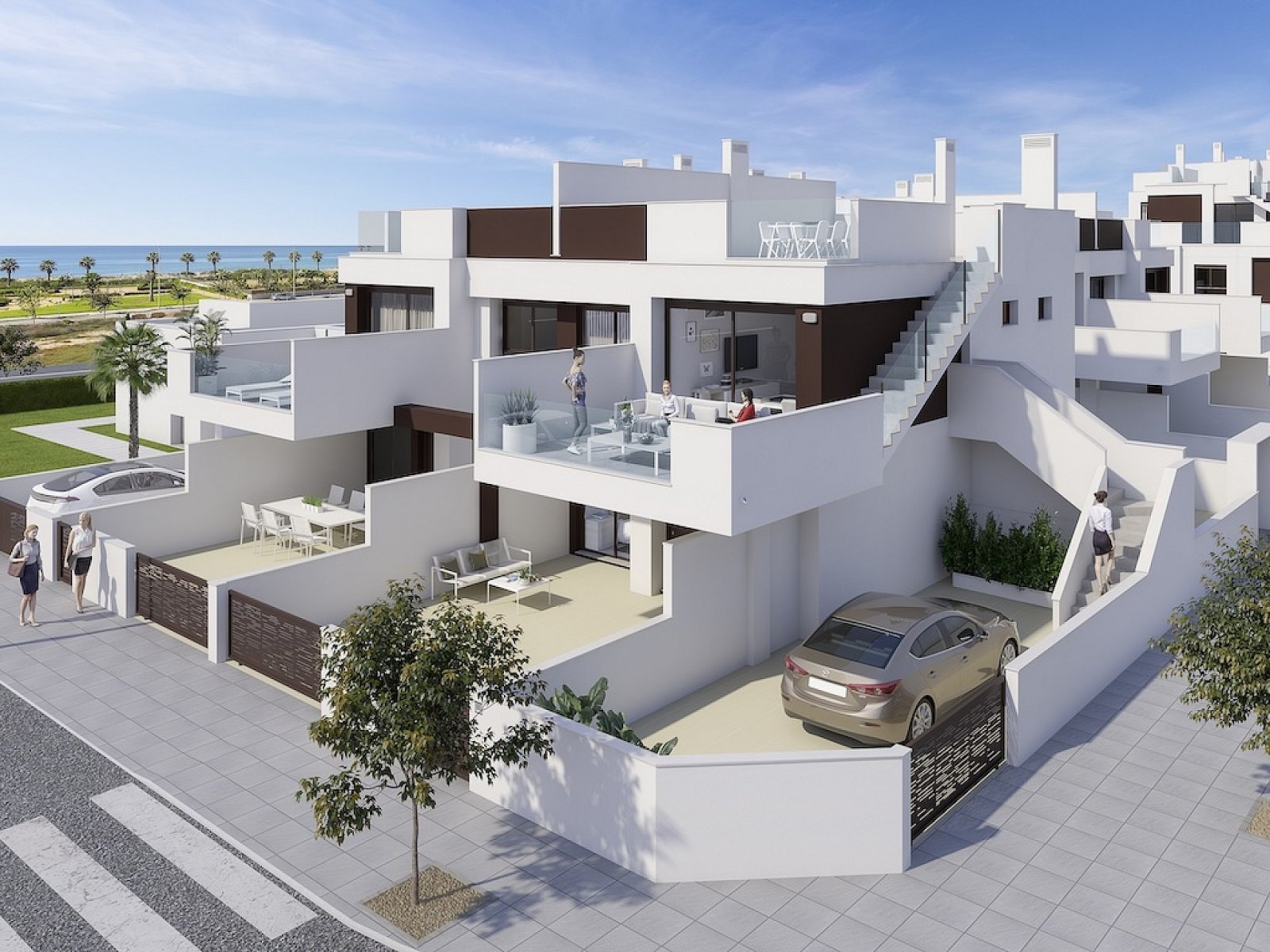 Moderne Reihenvilla mit Pool nahe Strand