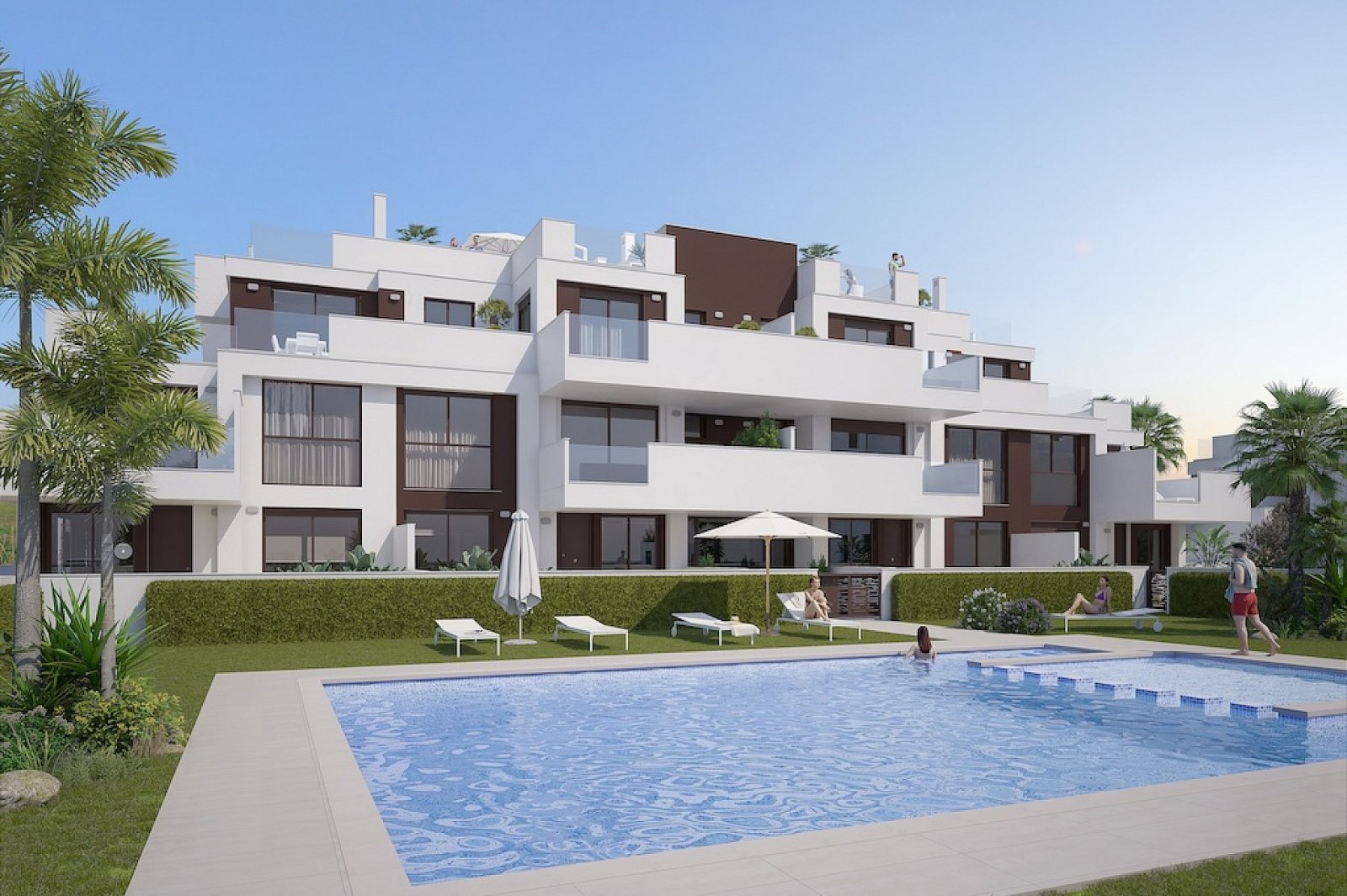 Moderne Reihenvilla mit Pool nahe Strand