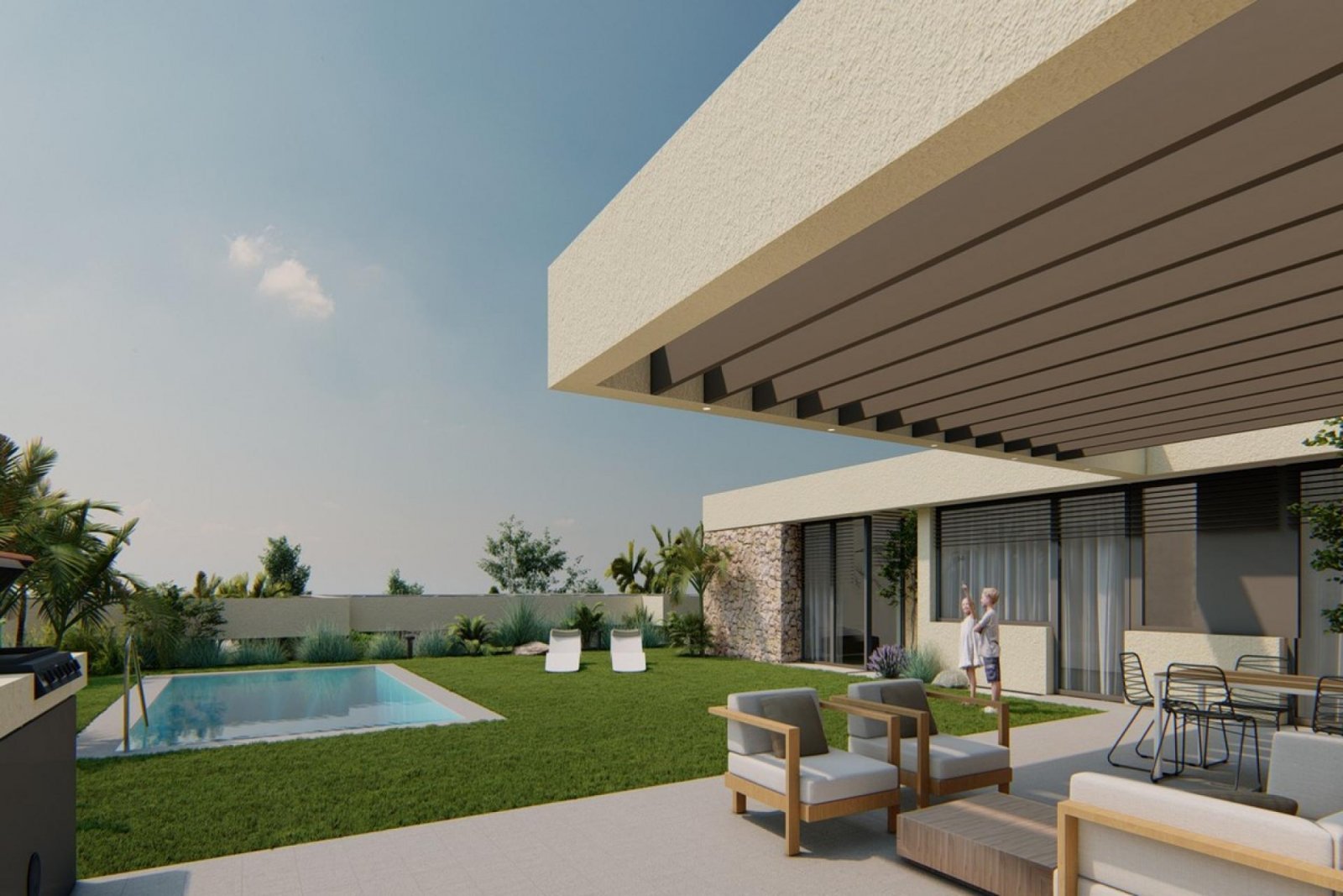 Nachhaltige Designvilla mit Pool und Naturblick