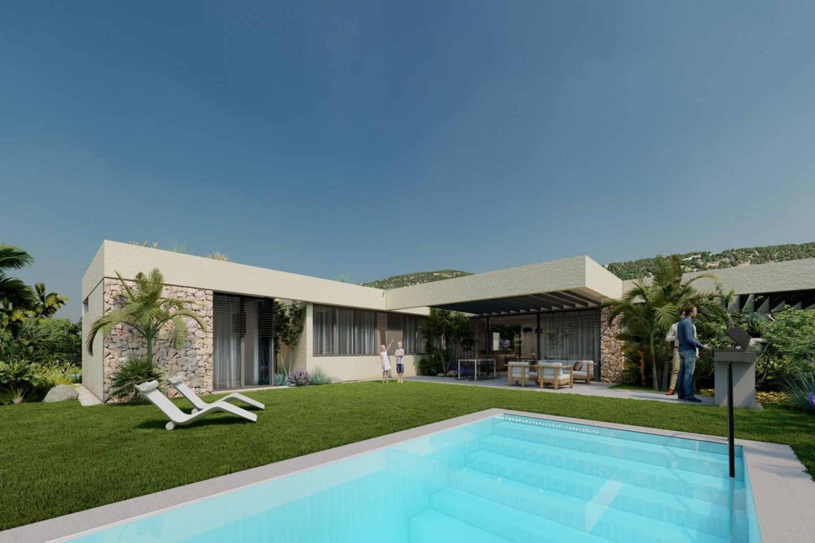 Nachhaltige Designvilla mit Pool und Naturblick