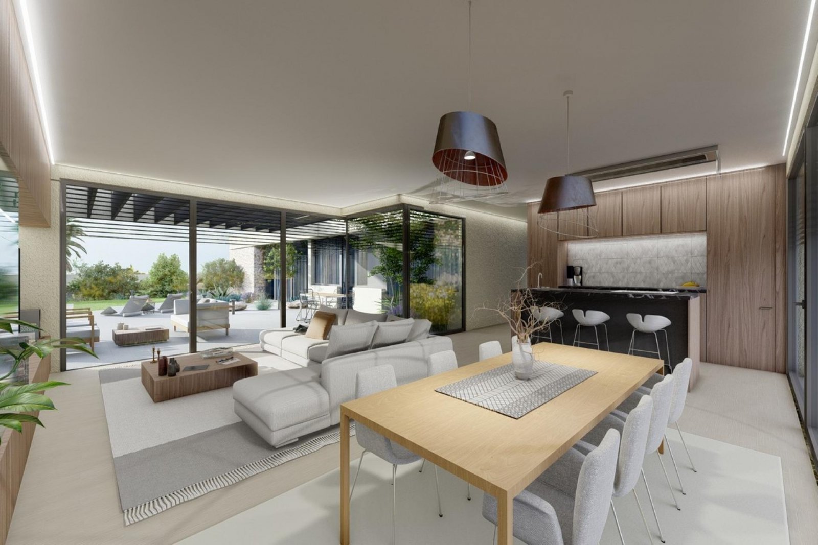 Luxusvilla mit Pool und weitem Blick über den Golfplatz
