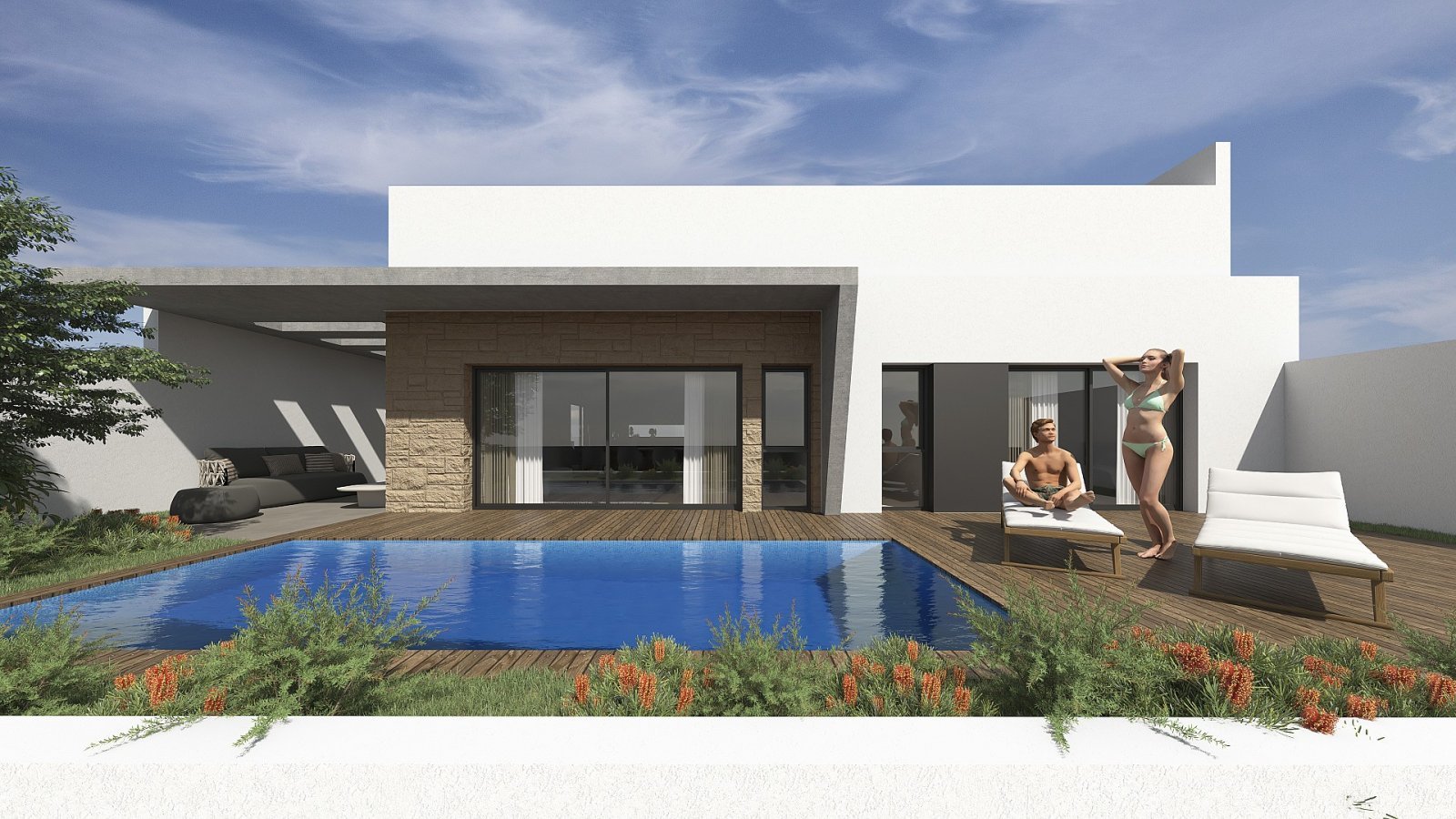 Luxusvilla mit 3 Schlafzimmern, Pool und Parkplatz
