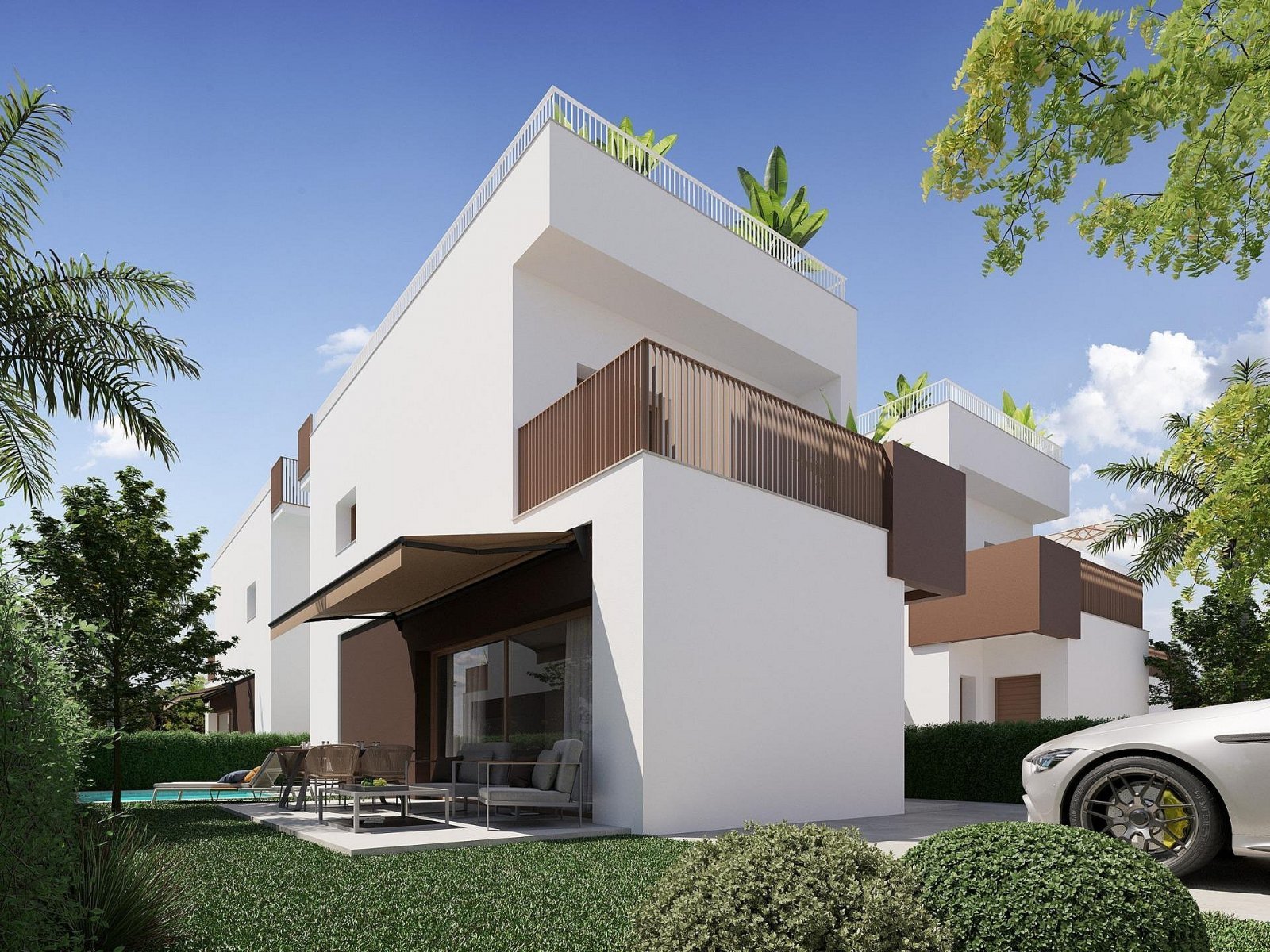 Exklusive Neubau-Villa mit Pool nur 800 m vom Strand