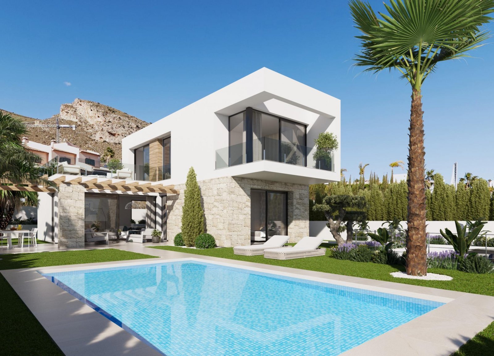 Exklusive Neubauvilla mit Pool, 3 Schlafzimmern &amp; Privatparkplatz