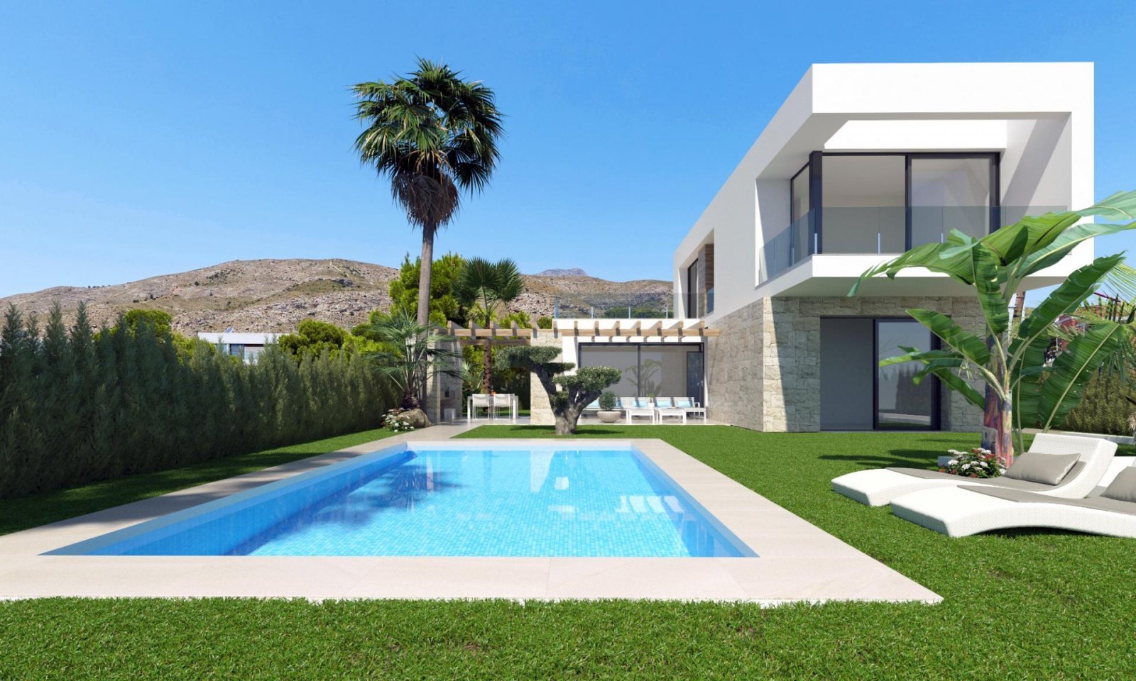 Exklusive Neubauvilla mit Pool, 3 Schlafzimmern &amp; Privatparkplatz