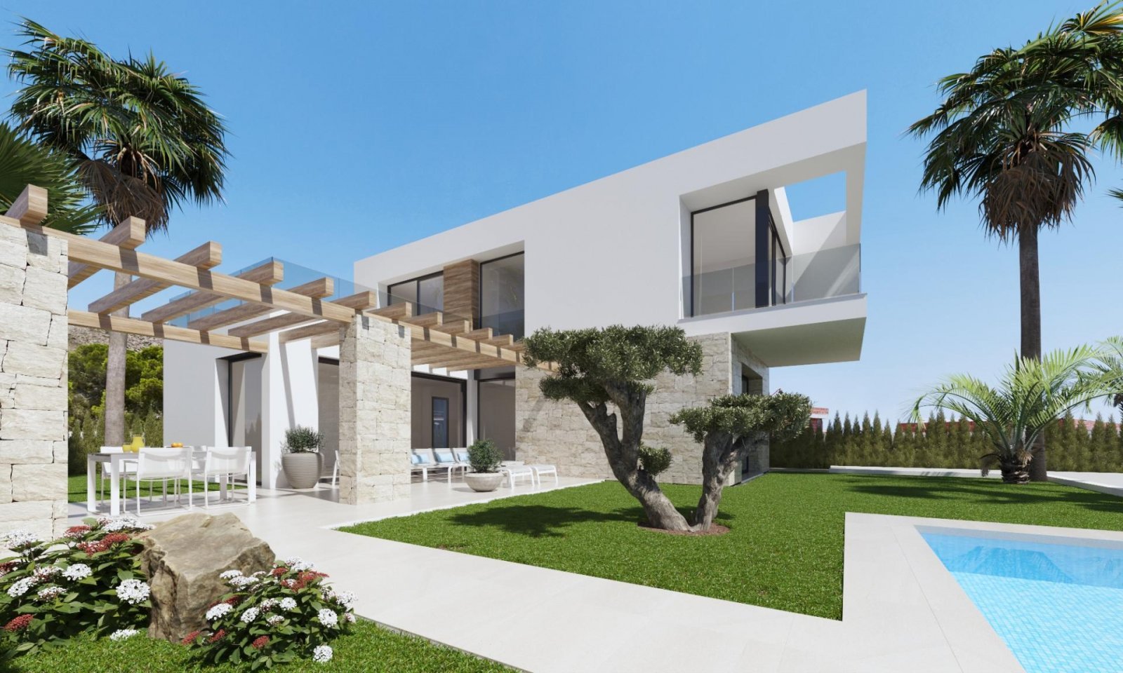 Exklusive Neubauvilla mit Pool, 3 Schlafzimmern &amp; Privatparkplatz