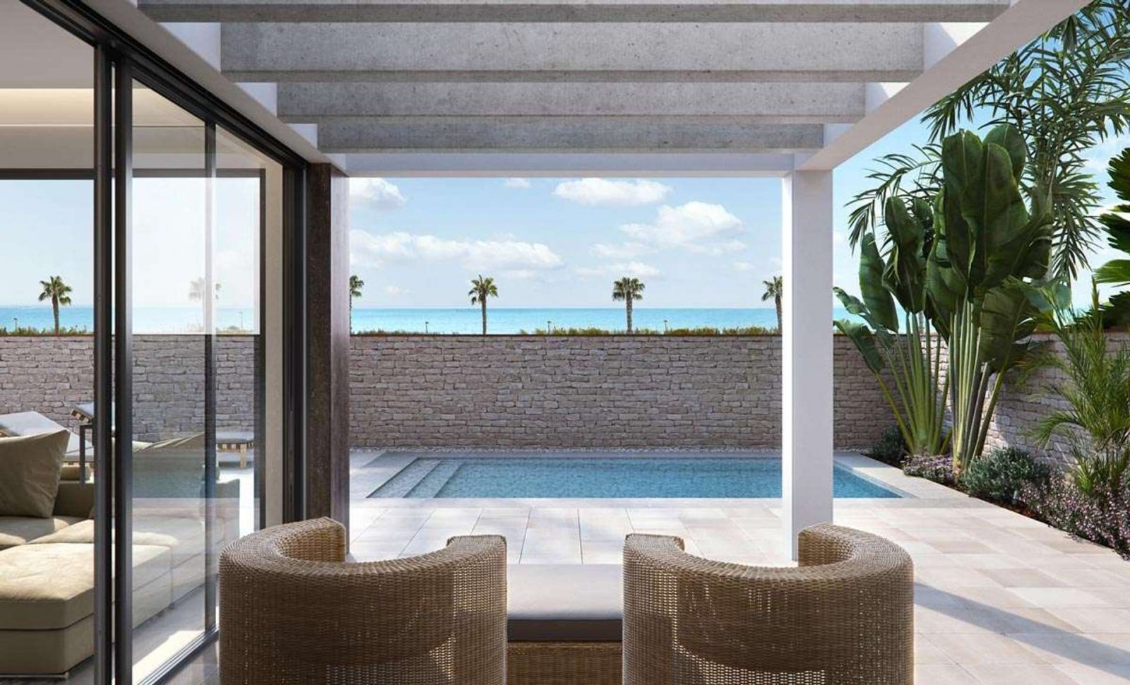 Luxusvilla direkt am Strand mit Meeresblick